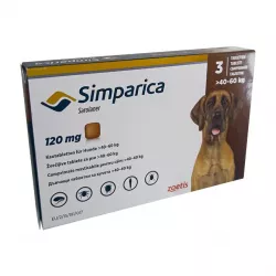 Симпарика для собак 120мг 40-60кг ГЕРМАНИЯ! таб. для пер. пр. N3 фото